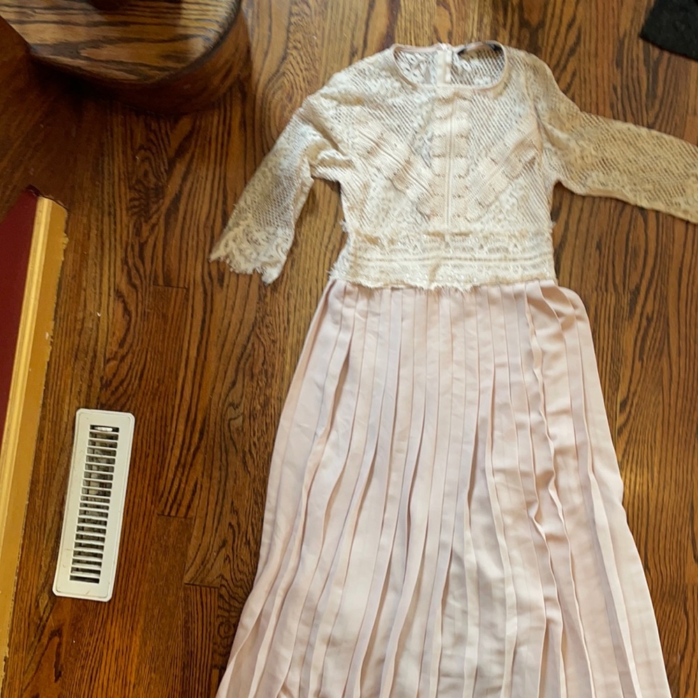 Stunning lace and pleated chiffon Zara dress